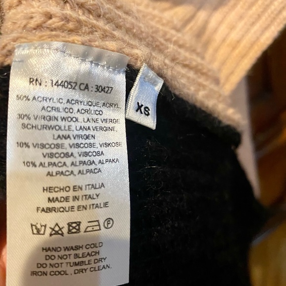 ESSENTIEL ANTWERP Color Block, Chunky Knit, Hi Low Sweater - XS - Rose/Black EUC - Picture 7 of 7